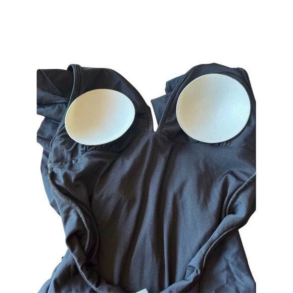 Felnart Swimsuit Ruffled V Neck Lace Up Monokini Tummy Control Size S - Picture 7 of 7